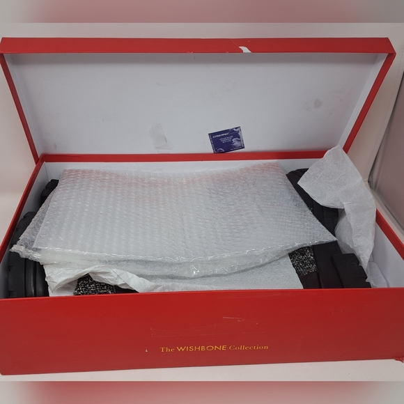 The Wishbone Collection High Boots Boucle Tweed Calf Leather Fanny 10 US $398 - Picture 11 of 13